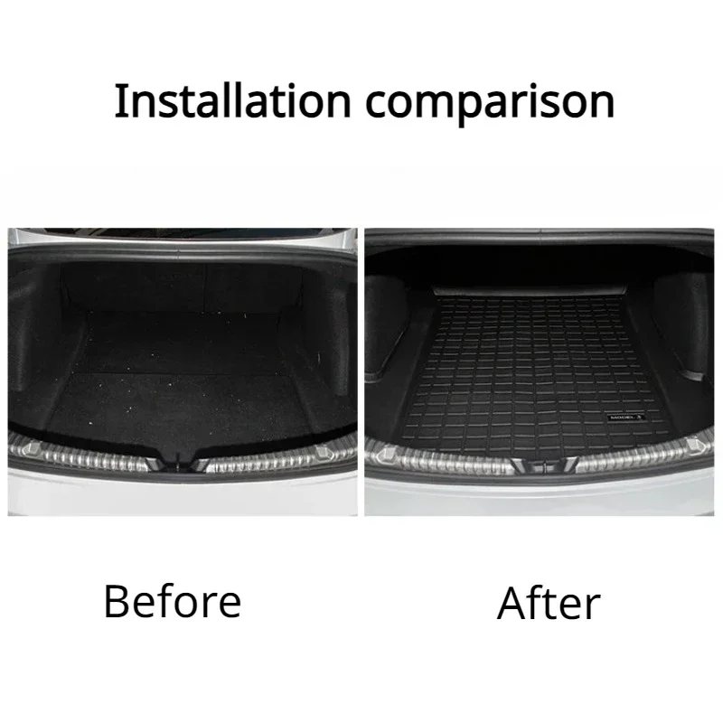 Alfombrilla para maletero trasero Tesla Model 3 Y 2023, caja de almacenamiento TPE, almohadillas, forro de carga, alfombrilla protectora