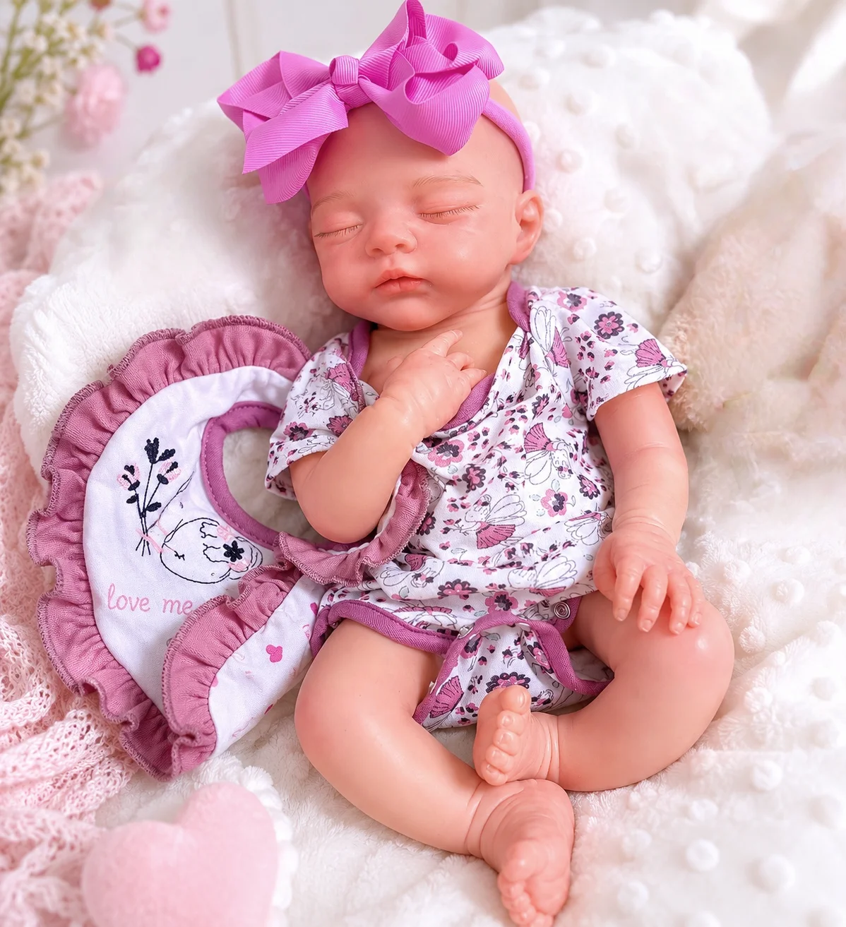

18inch Lifelike Solid Platinum Silicone Flexible Super Soft Elastic Touch Smiling Girl Rebirth Doll As Gifts for children