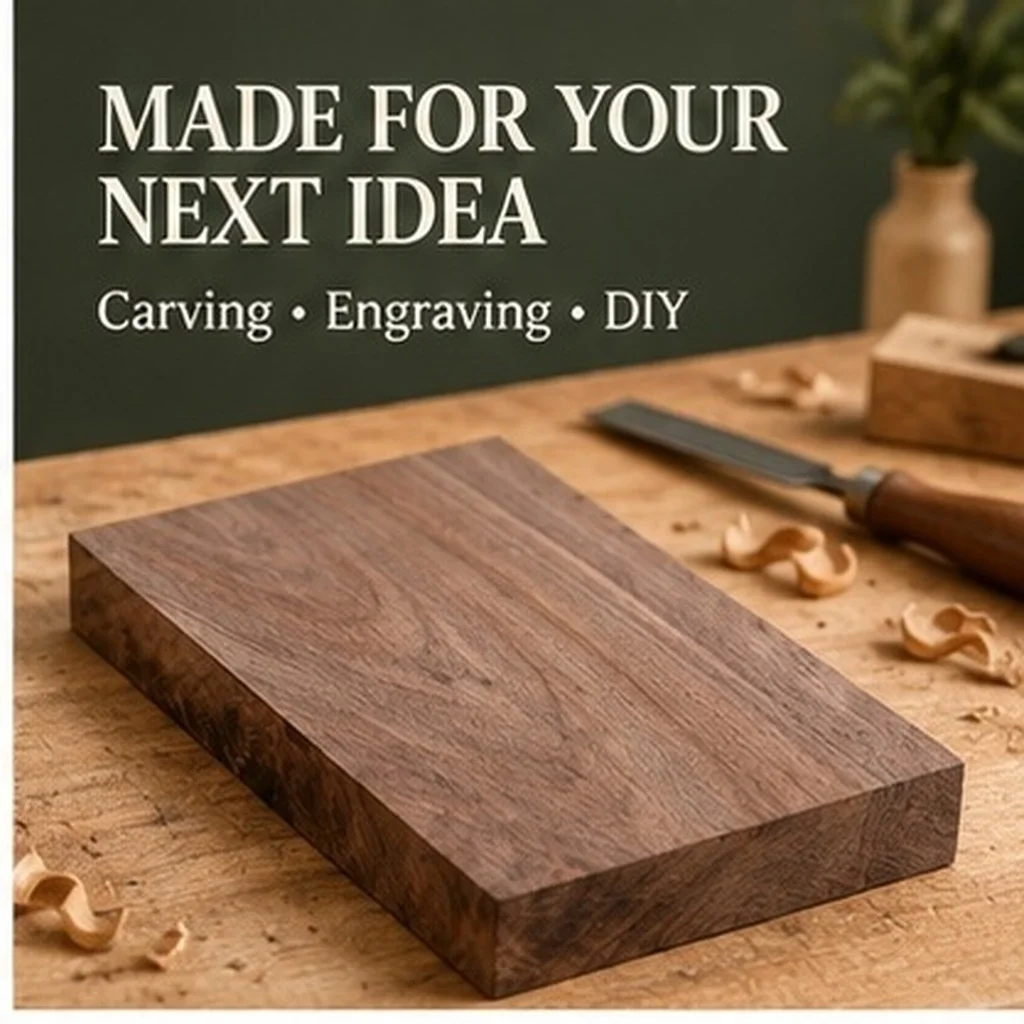 Walnut Wood Boards Thick Unfinished Black Walnut Wood Planks Solid for Woodworking Crafts Engraving Workbench Wooden Planks