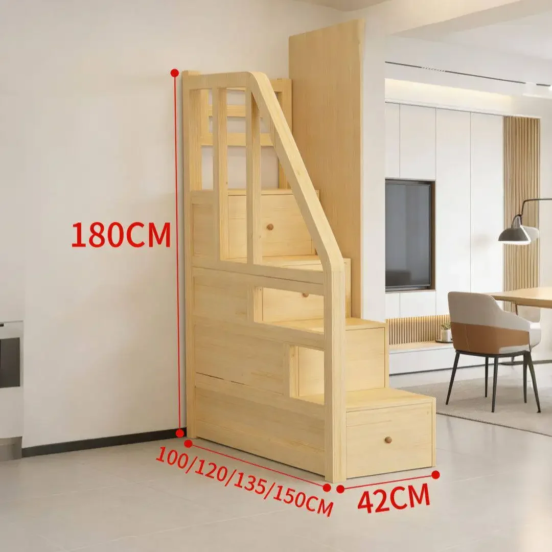 Ladder cabinet sold separately Upper and lower bunk stairs Elevated bed Drawer type Ladder Solid wood steps Children's