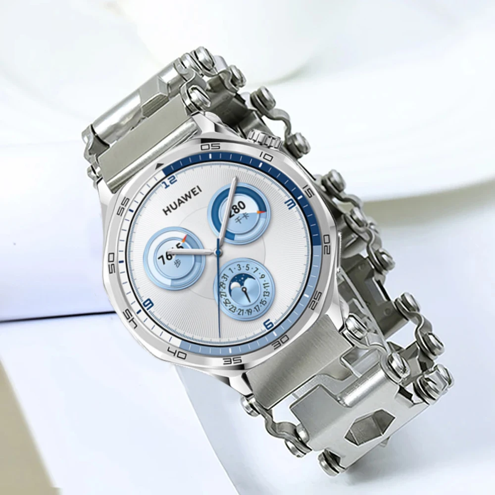 

22mm Multifunctional Metal Atrap for Huawei Watch GT5 GT4 GT3 GT2 Pro 46mm/Amazfit GTR Outdoor Sports Bracelet Garmin Watch Band