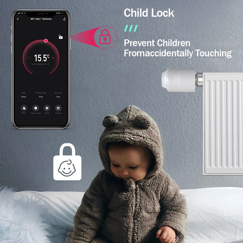 Tuya Smart ZigBee Thermostat Radiator TRV Programmable Thermostatic Actuator Heating Remote Temperature Controller Alexa Google