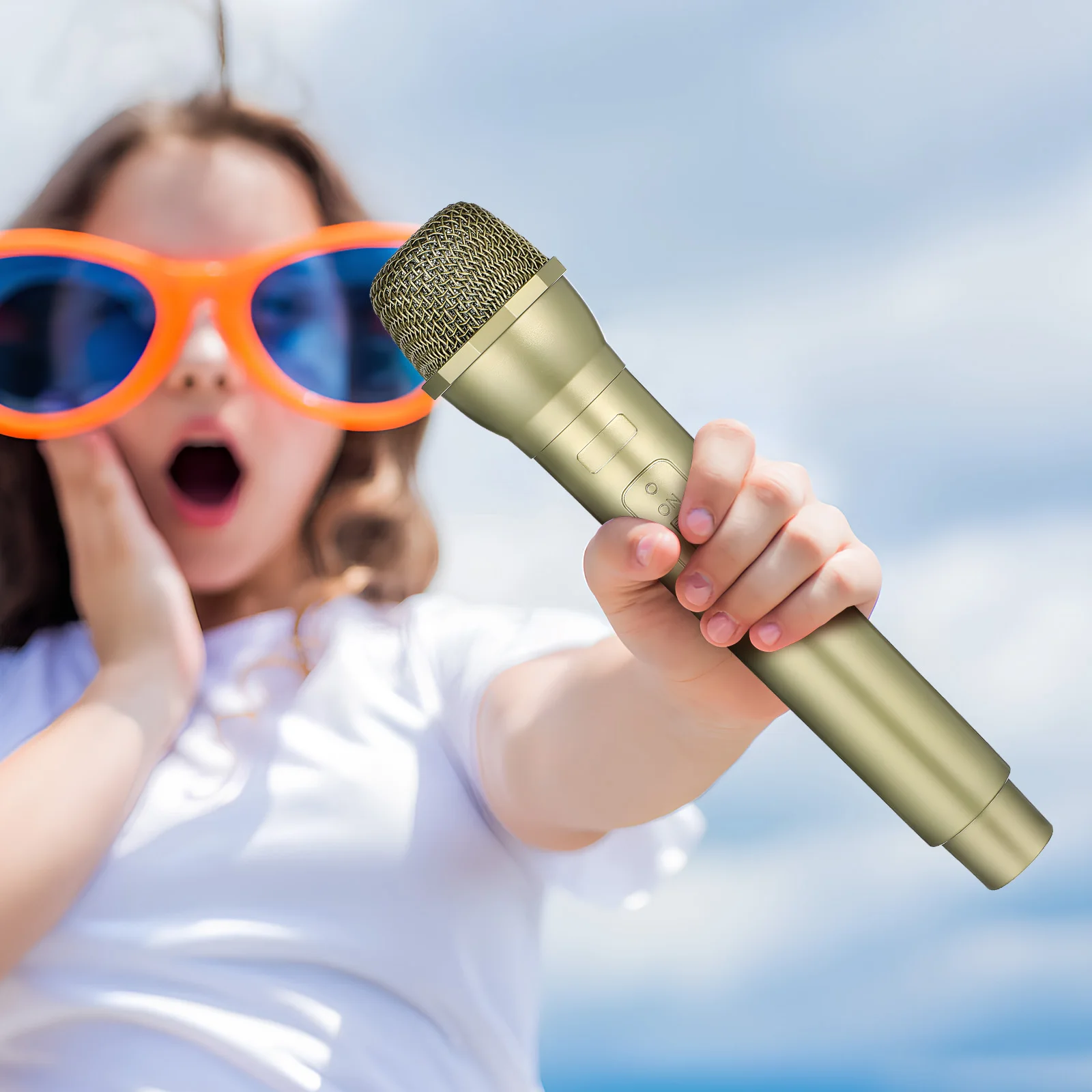

4 pcs Microphone Props Toy Instruments Plastic Safe Kids Children Microphone Performance Educational Simulation Mic