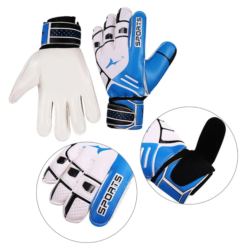 1 Pair Goalkeeper Glove Soccer Glove Strong Grip Gloves with Finger Protections