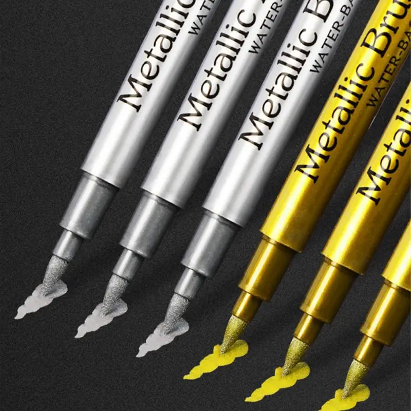 Zachte puntborstel Goud Zilver Ambachtelijke zachte kop Metaal Graffiti Briefpapier Ambachtelijke pen Waterbestendige marker Graffiti Pen Markeerstift