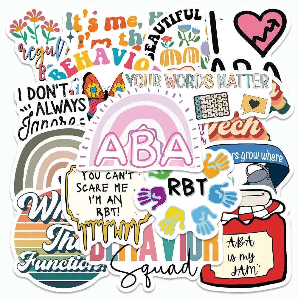 

50PCS Cartoon ABA Stickers INS Style DIY Graffiti Decals For Fridge Notebooks Scrapbook Laptop Luggage Teenagers Stickers Toys