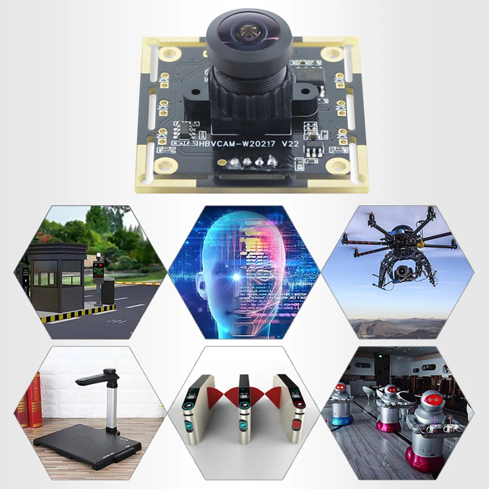 OV9732 Camera Module Board 1MP 1280x720 60/72/100/160/180 Degree Adjustable Manual-focus MJPG/YUY2 for Face Recognition