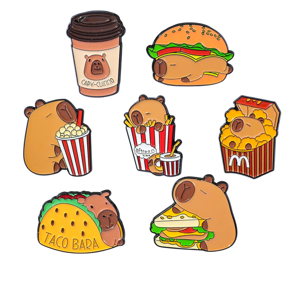 

1 Set Capibala Metal Badge Cute Cartoon Capybara Small Animal Alloy Brooch Accessory Brooch Decoration Anime Cartoon Frind Toys