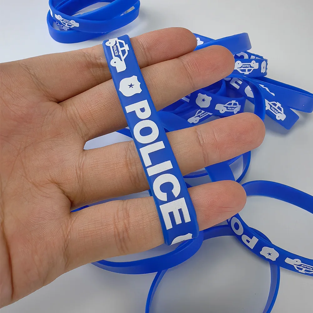 10-50pcs Police Party Silicone  Police Party Decoration Supplies KIds Birthday Gift Goodie Bag Stuffer