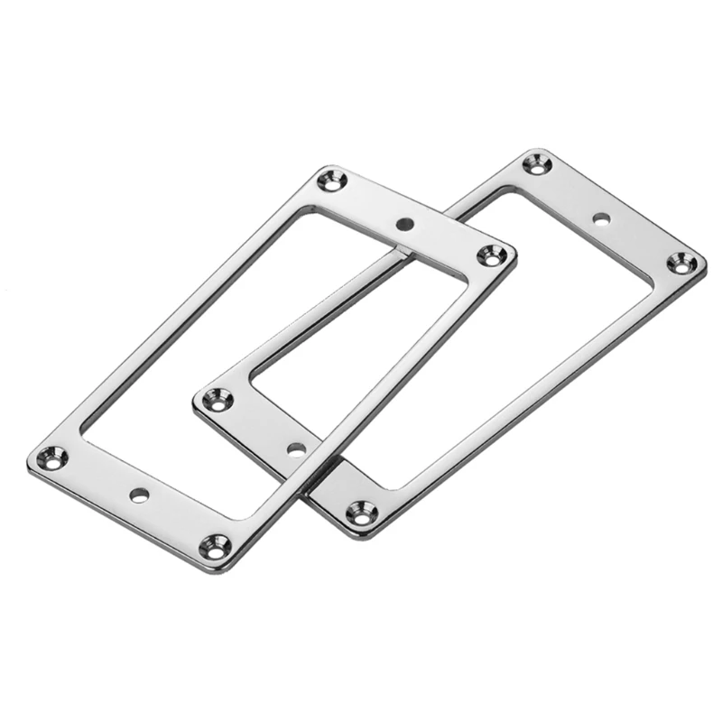 Aluminum Alloy Pickup Mounting Ring Set 2Pcs Flat Top Bridge Neck Pickups Cover Frame Electric Guitar Replacement Parts