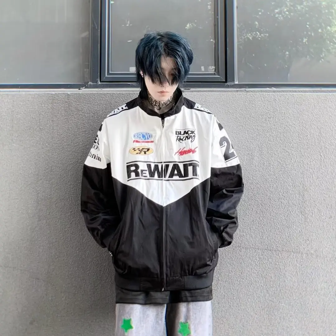 

Осенний большой размер 250 Pou, американский ретро гоночный джет, мужской модный мотоциклетный джет, бейсбольный джет, свободный крой, молодежный Sle