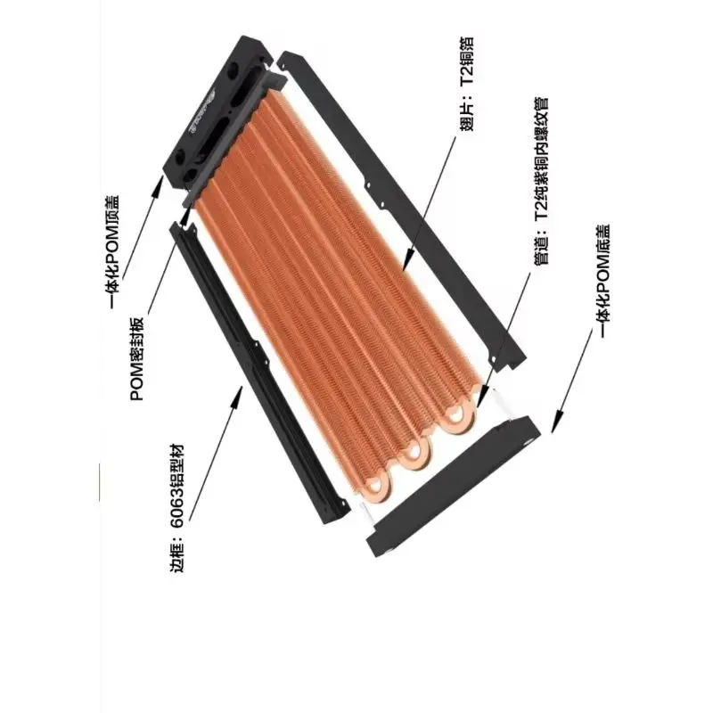 17mm Ultra Thin Pure Copper Radiator 120/240/360mm Split Water Cooling for A4 Chassis