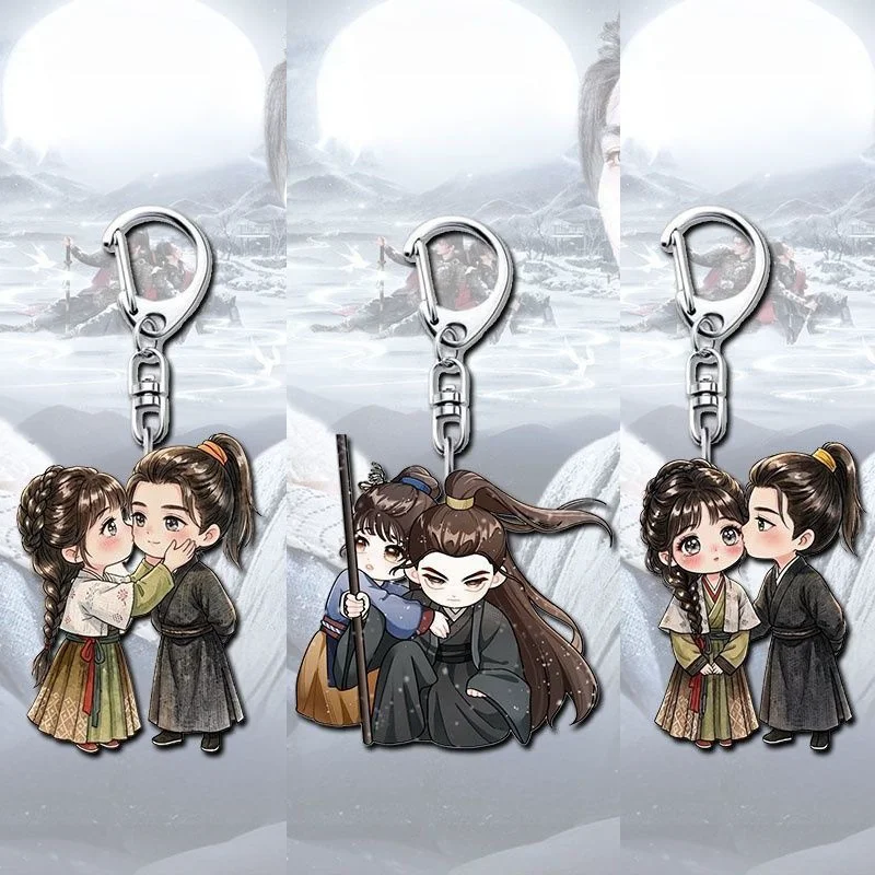 Zhu Yu Hot TV Drama Acrylic Keychain Q Version Zhang Linghe Tian Xiwei Bag Hanging Charm Xie Zheng Fan Changyu Kissing Fans Gift