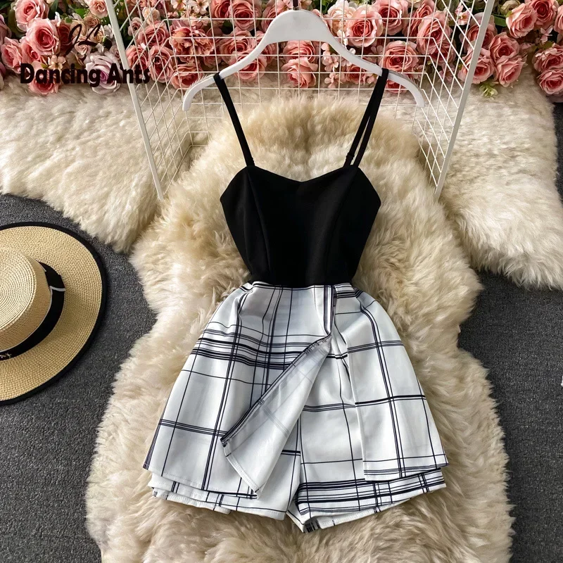 

2025 plaid bodysuit woman Sexy Bodysuits strap jumpsuits woman rompers for women shorts hot playsuit