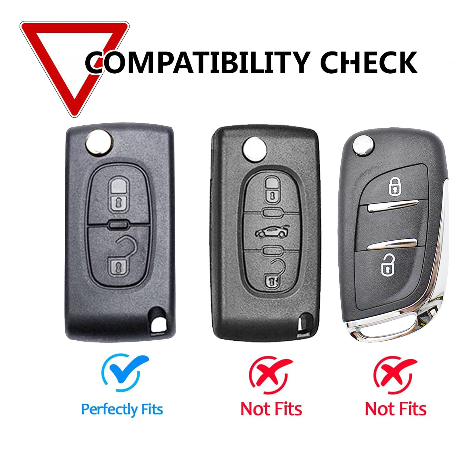 2 Button Leather Car Remote Key Fob Cover Case Shell For Peugeot Partner Expert 206 407 408 5008 3008 Citroen Berlingo DS3 2009