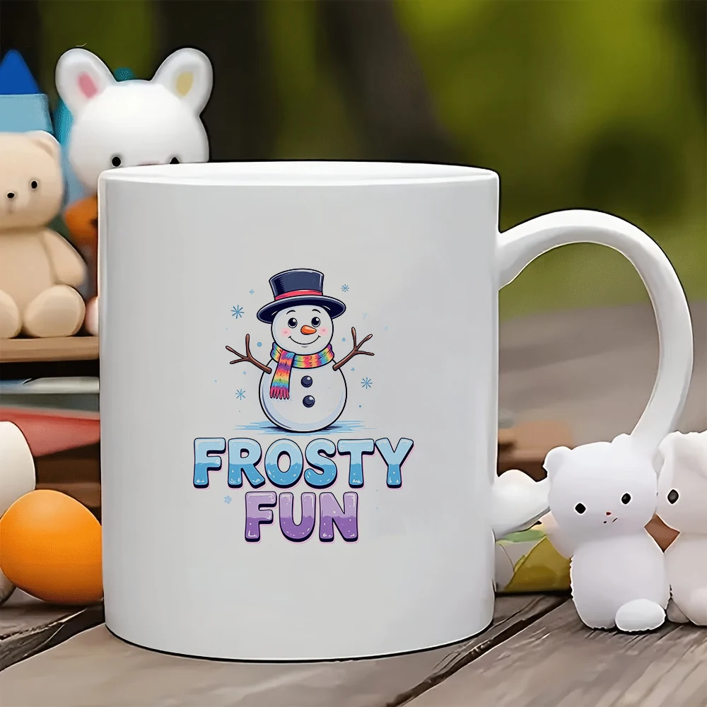 

11oz Insulated Cup + Cartoon Snowman Christmas Gift - Children's Water Cup Family Office Coffee Cup Creative Gift