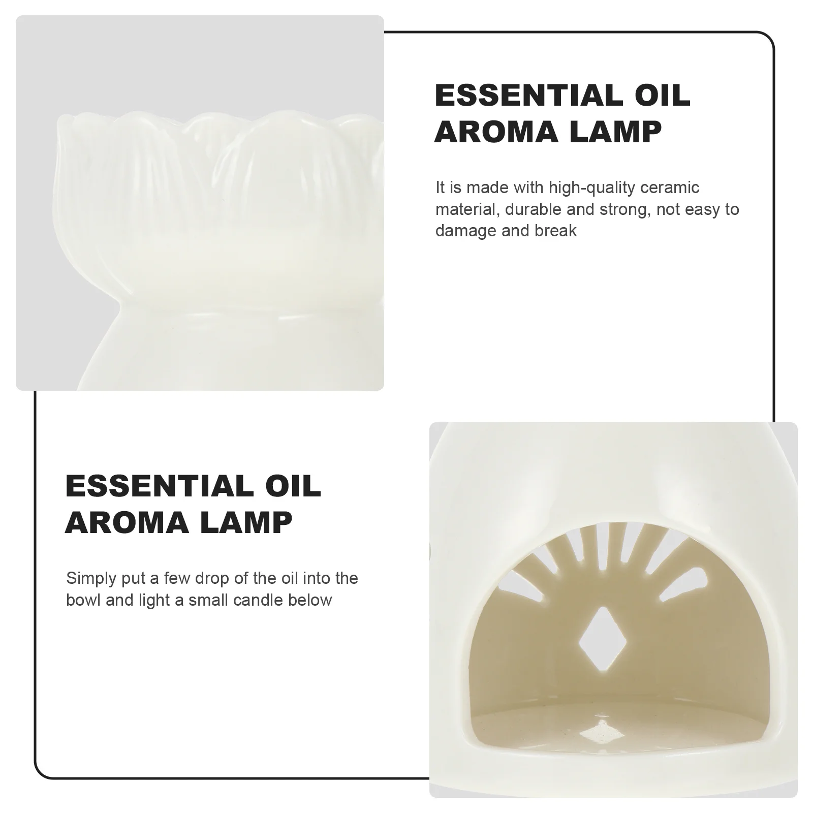 

1Pcs Ceramic Aromatherapy Burner Fan Shape Essential Oil Lamp for Bedroom Home Office Relaxation Compact Fragrance Warmer