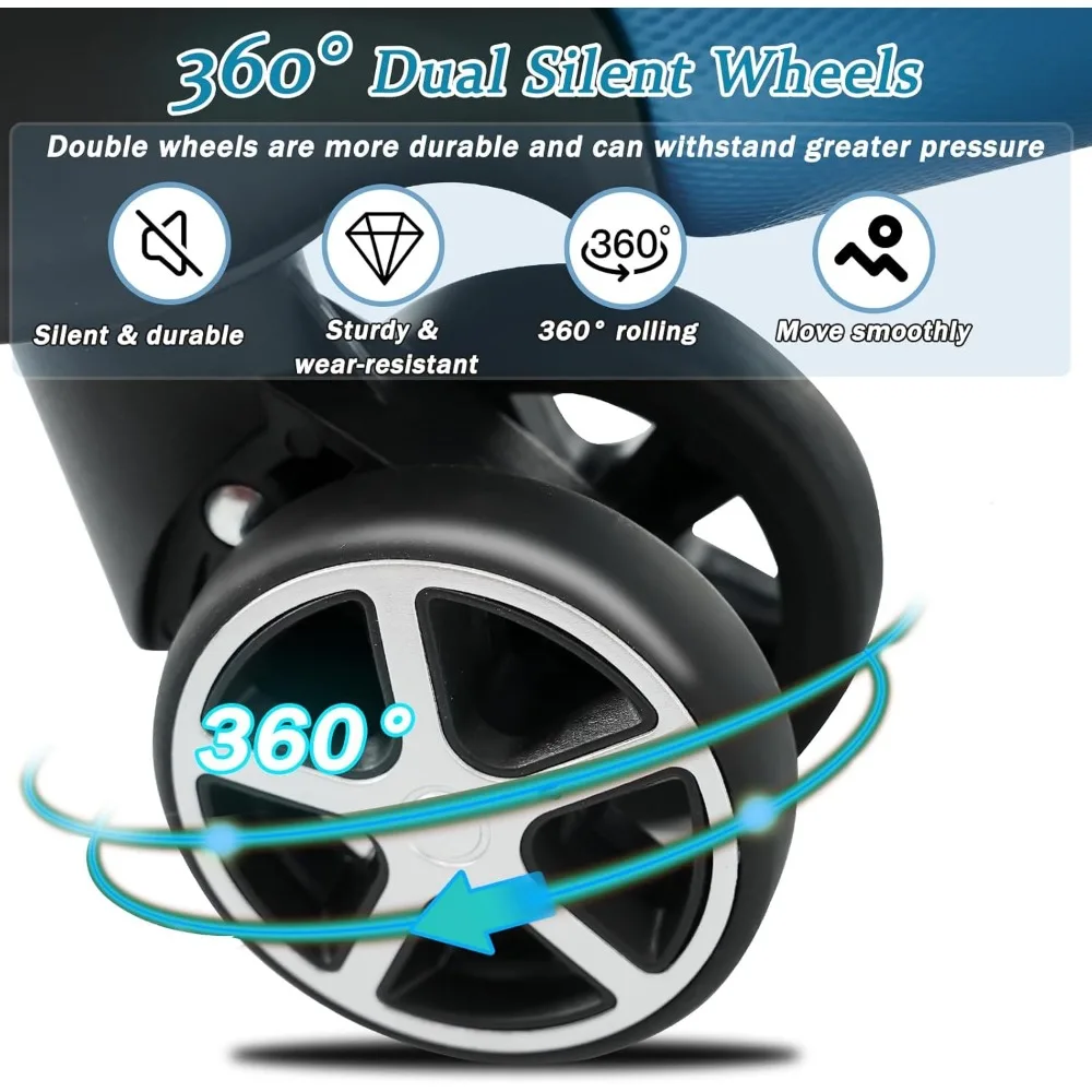 6-piece hardshell abs suitcases with 8 silent spinner wheels: durable and lightweight luggage set for family travel