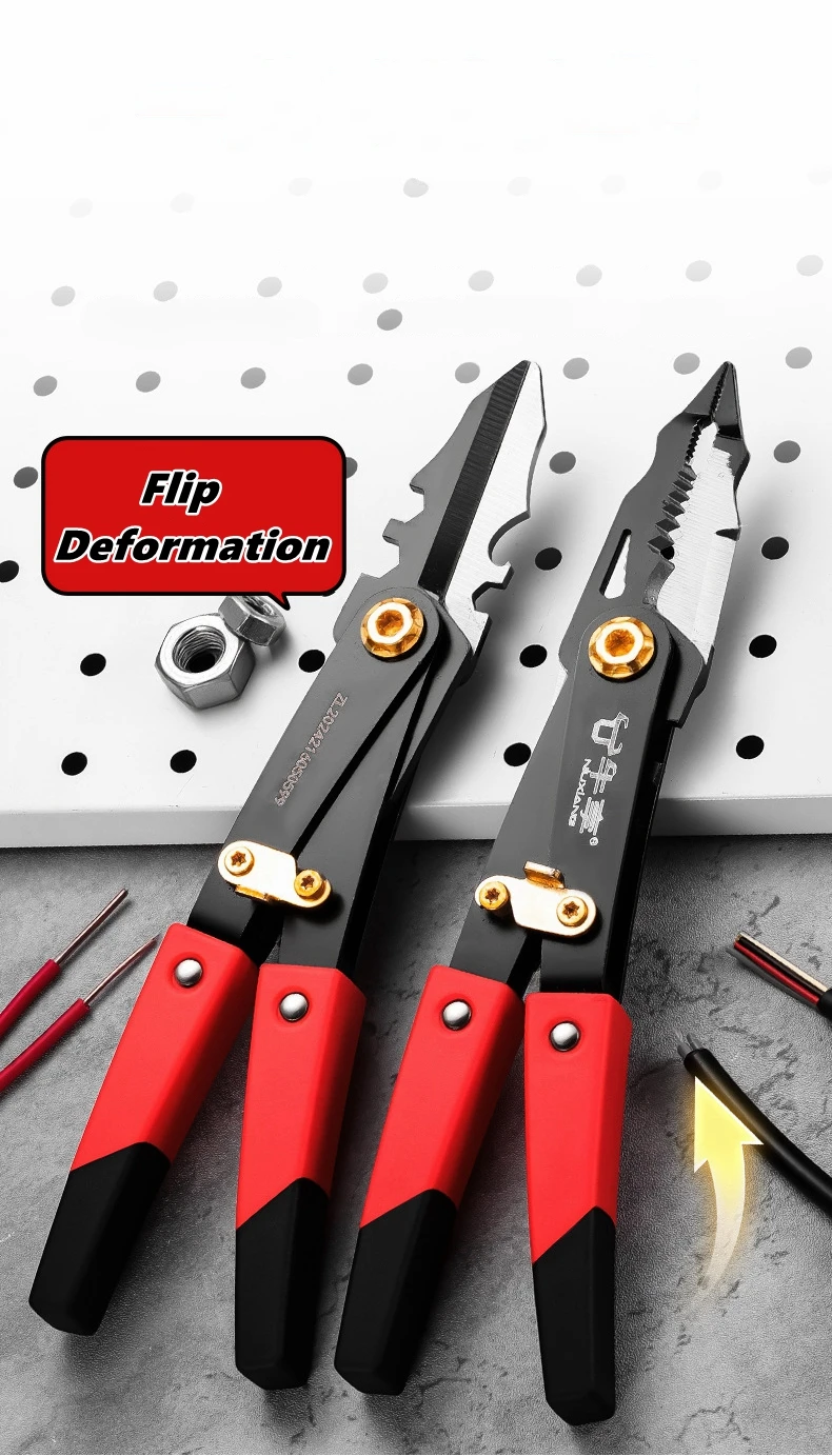 Drahtschneider, Abisolier-Crimper-Werkzeug, wendbar, robuste Werkzeuge, Crimper für Twister, Handwerkzeuge, Holzarbeiten, Gartenarbeit, Spaltung – Detail 4