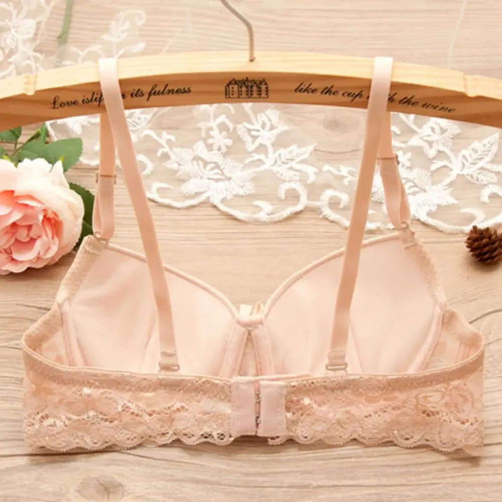 Reggiseno a V profondo in pizzo a rete moda Anti-cedimento Intimo antiurto Lingerie da donna Reggiseni push up dolci Ragazza