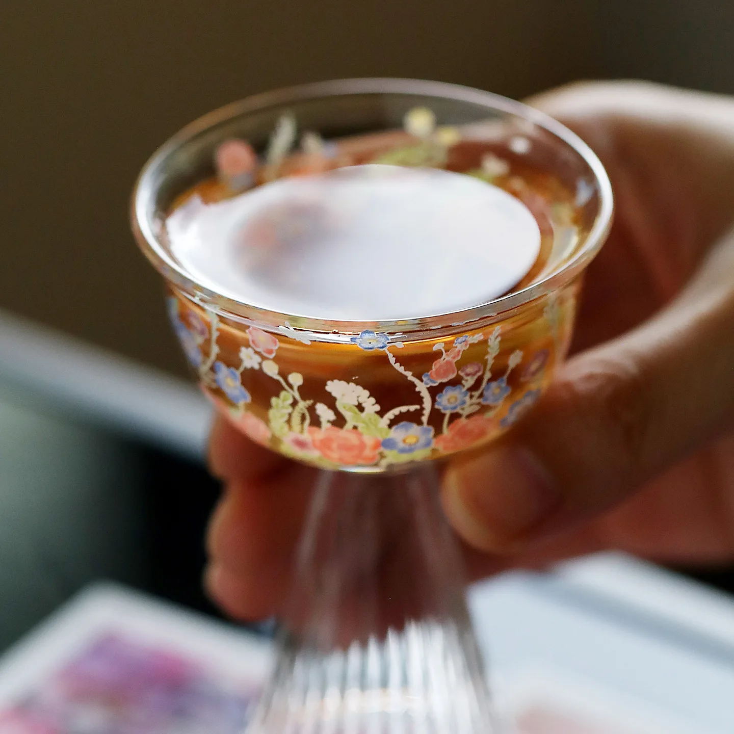 Blooming Creativity High Borosilicate Heat-resistant Glass Tall Teacup Green Tea Cup Master Cup Tasting Cup Tea Bowl