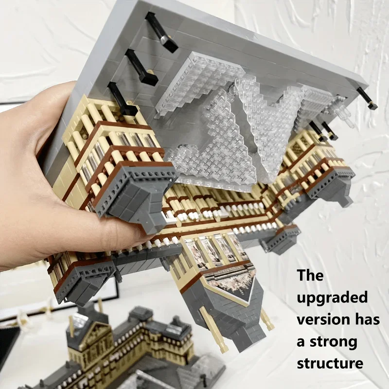 3377PCS Louvre Museum Micro Mini Bouwsteenset Iconische Kunstgalerie Bakstenen Model Prachtige detaillering Hoogwaardig materiaal
