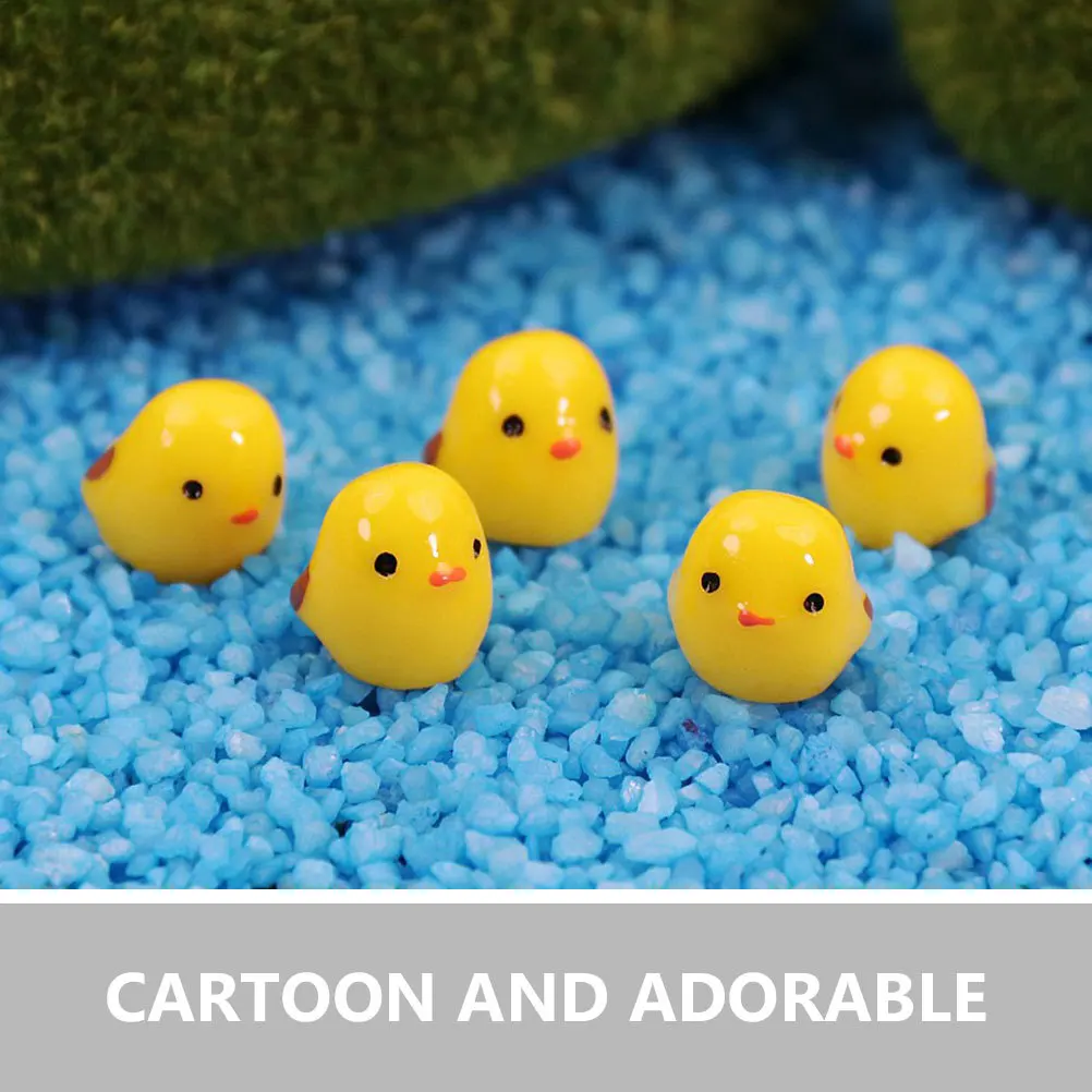 

50Pcs Small Yellow Duck Resin Statues Cute Mini Animal Decorations for DIY Cake Garden Moss Landscape Photography Prop Ornaments