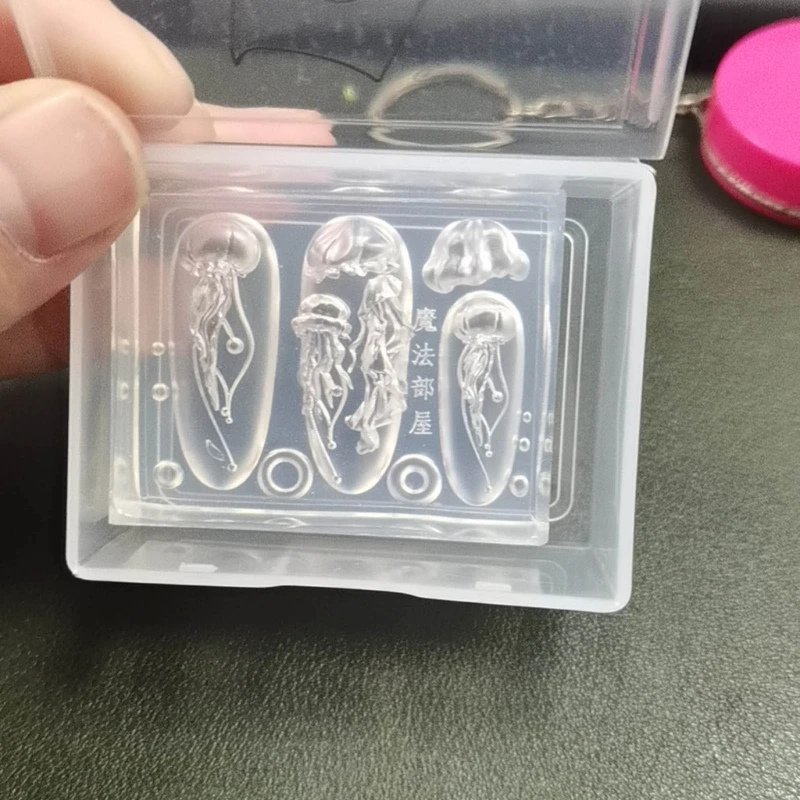 Creative 3D Jellyfish Shaped Resin Molding Casting Mold Manicures Nail Arts Moulds for DIY Arts Crafts