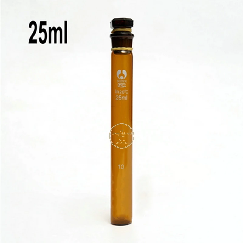 Colorimetric Tube 6pcs/lot 5ml 10ml 25ml 50ml Amber Glass brown Avoid light Colorimetric tube For laboratory experiment