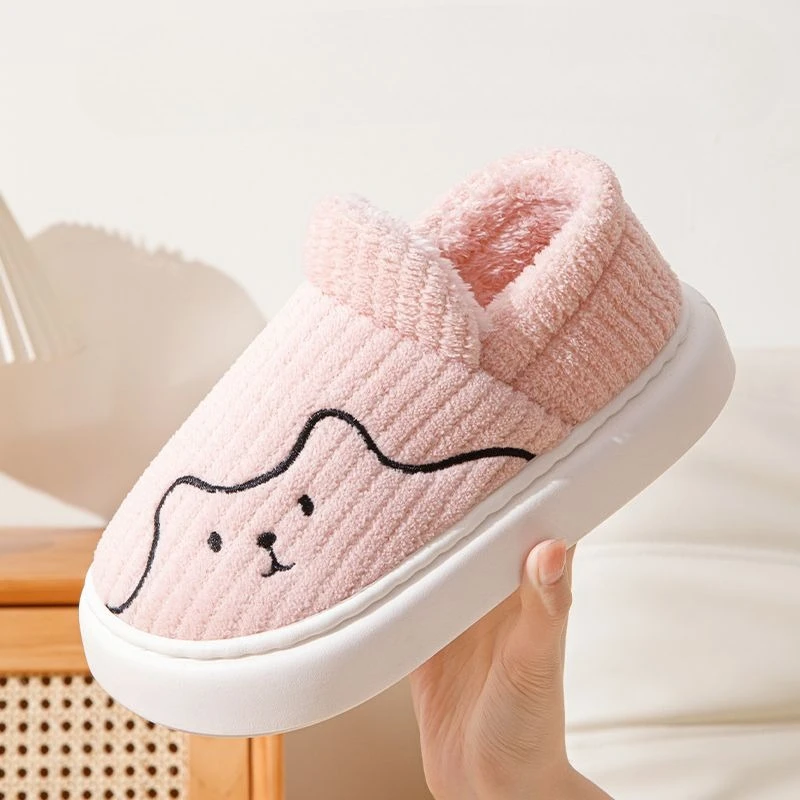 

​ Женские толстые меховые тапочки, термонескользящие домашние и уличные теплые шумопоглощающие домашние удобные туфли на осень-зиму 2025 ​