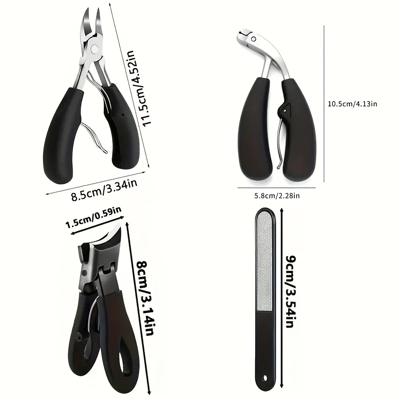 

4pcs Nail Care Kit Comply with Human Mechanics Easy Nail Cutting Thick Nail Scissors Convenient for The Elderly