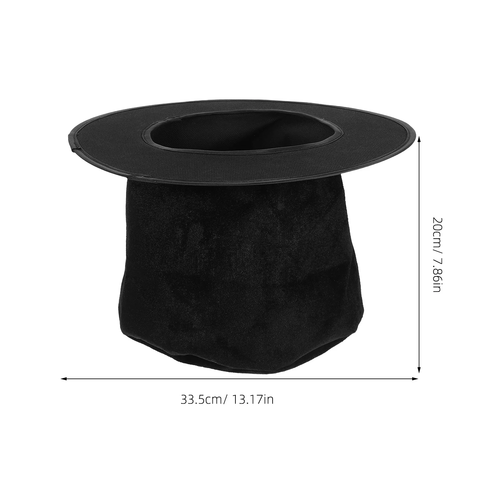 Chapeau haut de forme en laine noire, Vintage, classique, plat, à large bord, formel, unisexe, Costume de magicien d'artiste de Jazz, Fedora noir