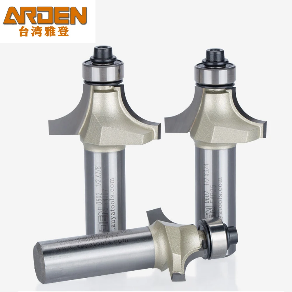 ARDEN Round Corner Chamfering Milling Cutter Carbide Round Over Router Bit Radius Edge Woodworking Trimming CNC Tool Wood MDF