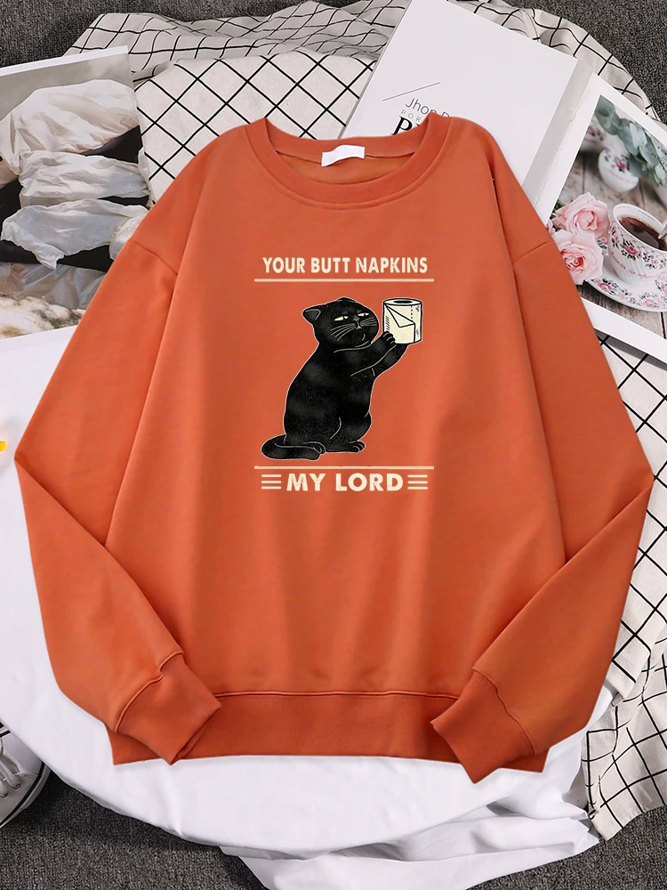 Uw Butt Servetten Mijn Lordwomen Hoodie Persoonlijkheid Volledige Mouw Streetwear Casual Schouder Drop Sweatshirt Oversize Warm Bovenkleding