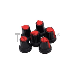 30pcs WH148 Potentiometer knobs 15X17mm 6mm Potentiometer Plastic Knobs Cap 5 colors Yellow Orange Blue White Red