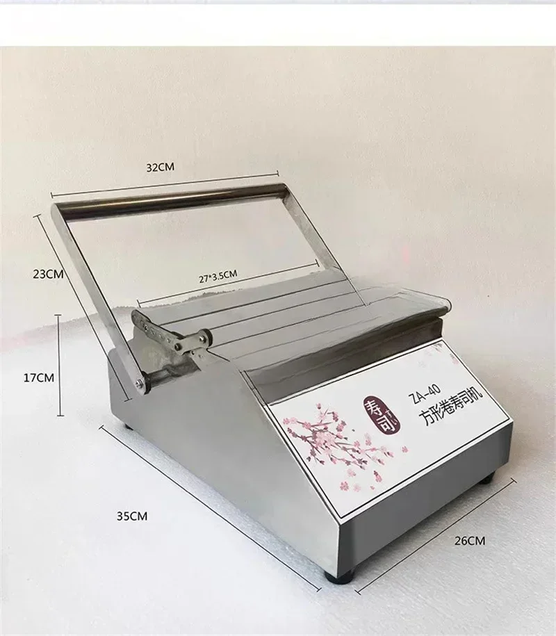 Automatic Sushi Rolling Machine Rice Roller Maker 304 Stainless Steel Food Grade Commercial Tool for Round/Square Rolls