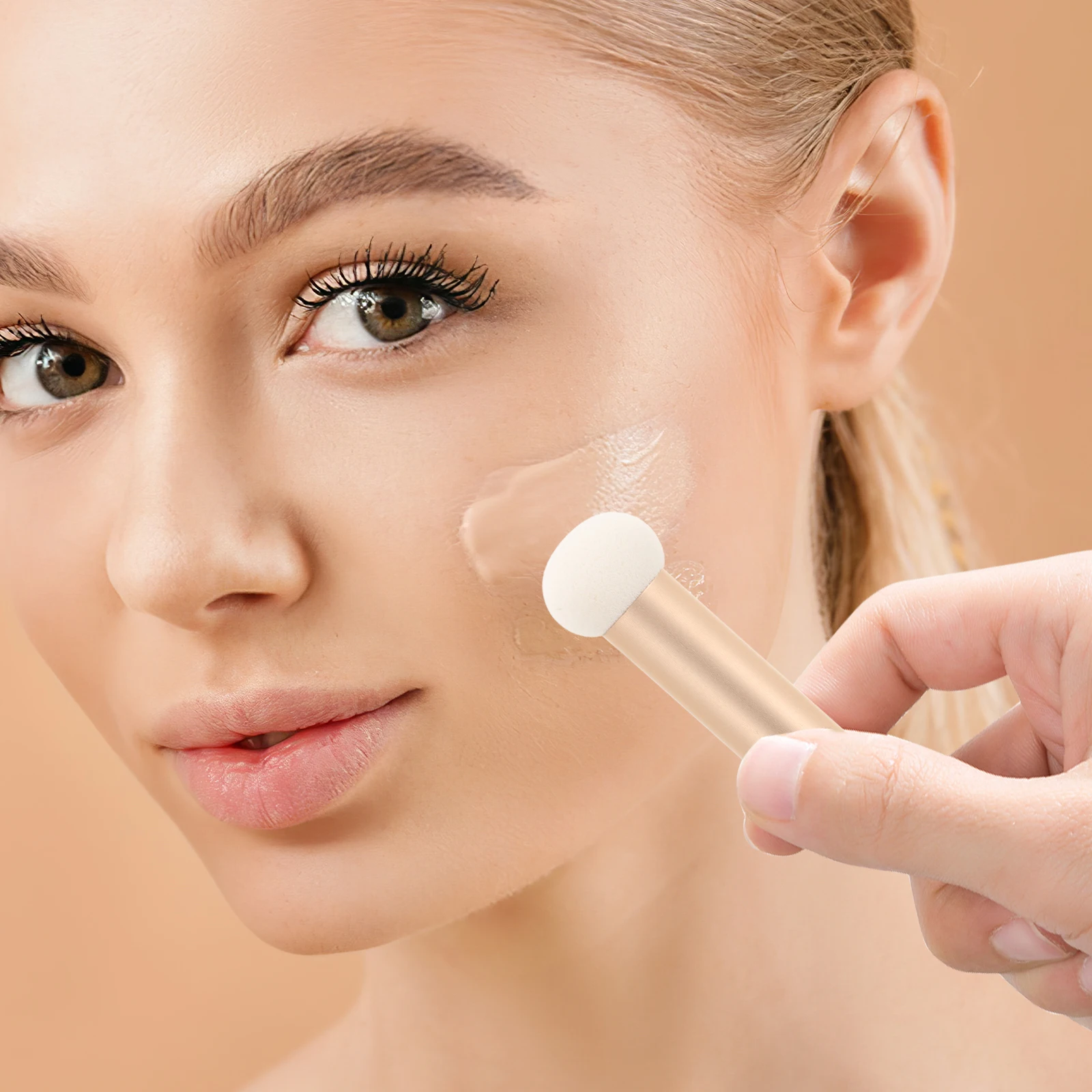 Brosse anti-cernes, 5 pièces, poignée haute densité respectueuse de la peau, pour fond de teint, crème, poudre, Contour du nez, outil de maquillage pour les yeux, Portable