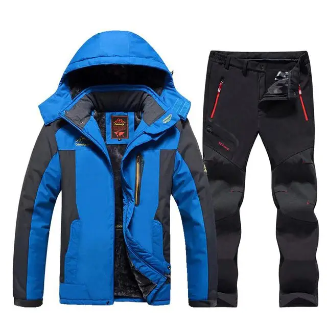 

New Men's Ski Suit Brands Windproof Waterproof Thicken Warm Snow Coat Winter Skiing And Snowboarding Jacket and Pants Set