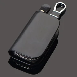Leather Car Key Cover Case For Changan Genesis Honda Peugeot Geely Dodge MG Fiat Toyota JAC Chrysler Key protective cover