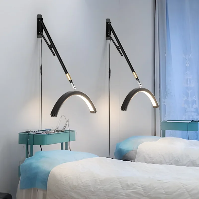 Wall-mounted beauty lamp, cross-border beauty salon nail salon fill light eyelash embroidery LED wholesale half-moon eyelashes