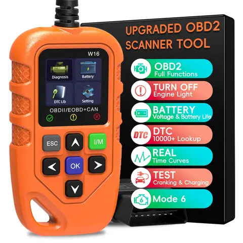 Car OBD2 Scanner Check Engine Code Reader with Reset, Car OBDII/EOBD Diagnostic Scan Tool, EVAP, I/M Readiness/Live Data CAN
