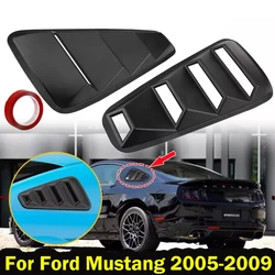 PAIR Rear Side Sunshade Shutter For Ford Mustang 2005-2009 1/4 Quarter Side Window Louvers Scoop Air Vent Cover Sticker