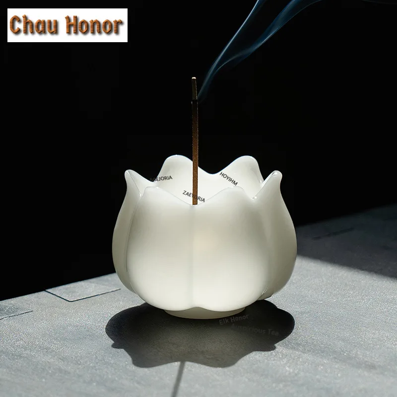 Ice Species Incensario de Jade sin Procesar, Mini Fuente de Agua Decorativa, Quemador de Incienso, Aromaterapia, Adorno para Dormitorio