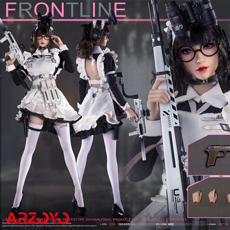 GDTOYS GD97007 1/6 Frontline Maid Girl ELIZA Action Figure with Movable Eyeballs Female Soldier Figure Doll Full Set Toy