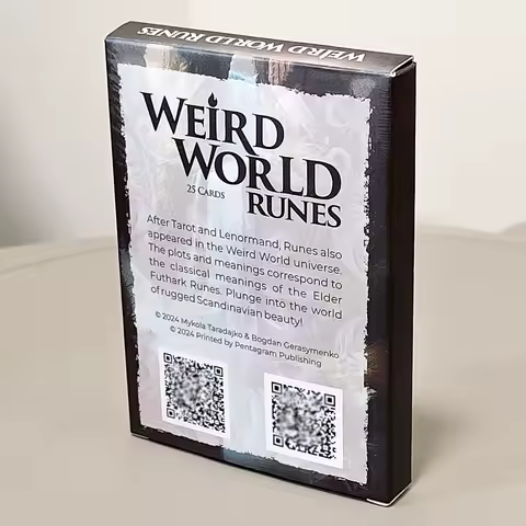 Weird World Runes Deck 9*6cm - 25 Elder Futhark Oracle Cards for Divination Printed on 350GSM Double-embossed Cardstock