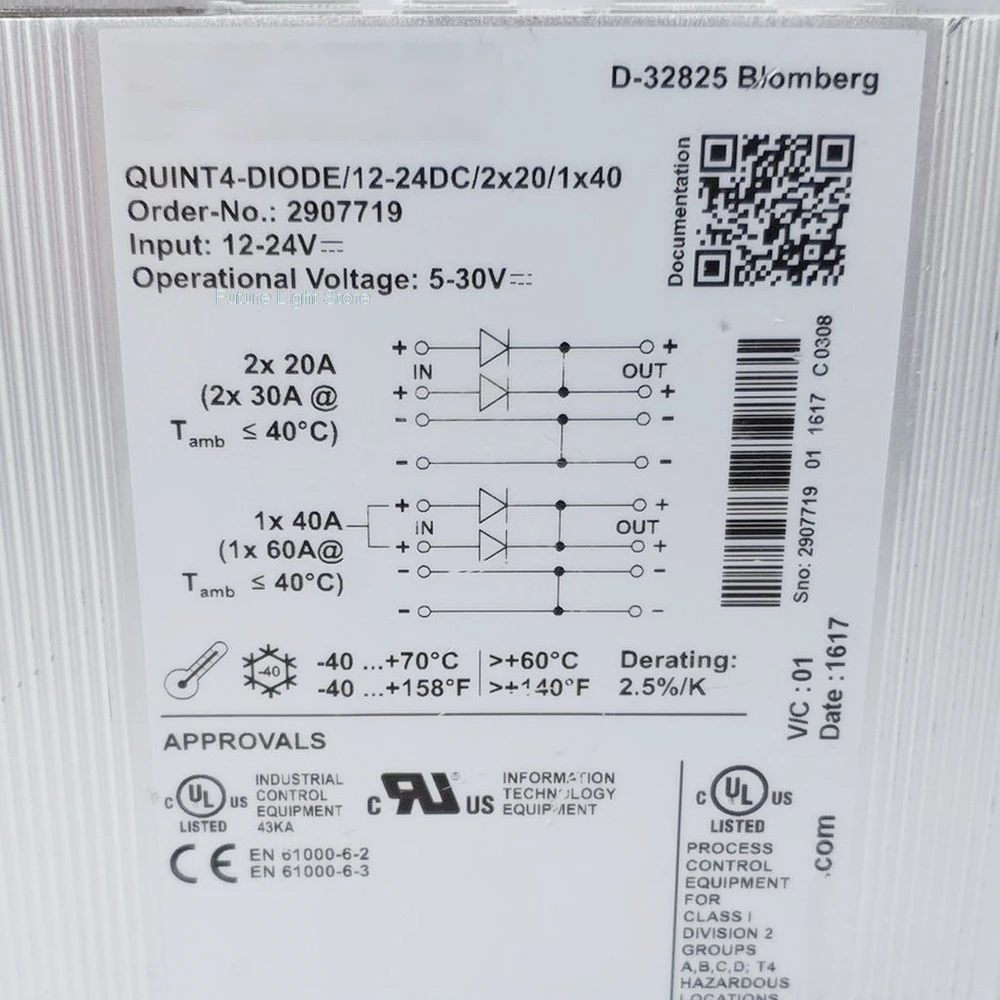 QUINT DIODE Diodes Redundancy Module QUINT4-DIODE/12-24DC/2X20/1X40-2907719 2907719