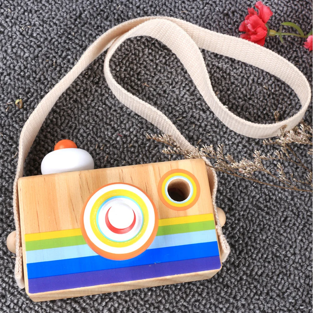 

1Pcs Simulation Camera Kaleidoscope Wooden Educational Early Learning Creative Gift for Kids Imaginative Play Observation