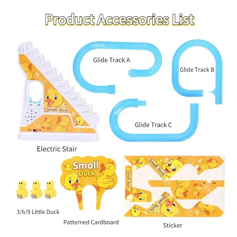 Kid Diy Small Duck Penguin Electronic Climbing scale Track Toy Light Musical Slide Track Coaster Toy giocattoli educativi divertenti regali