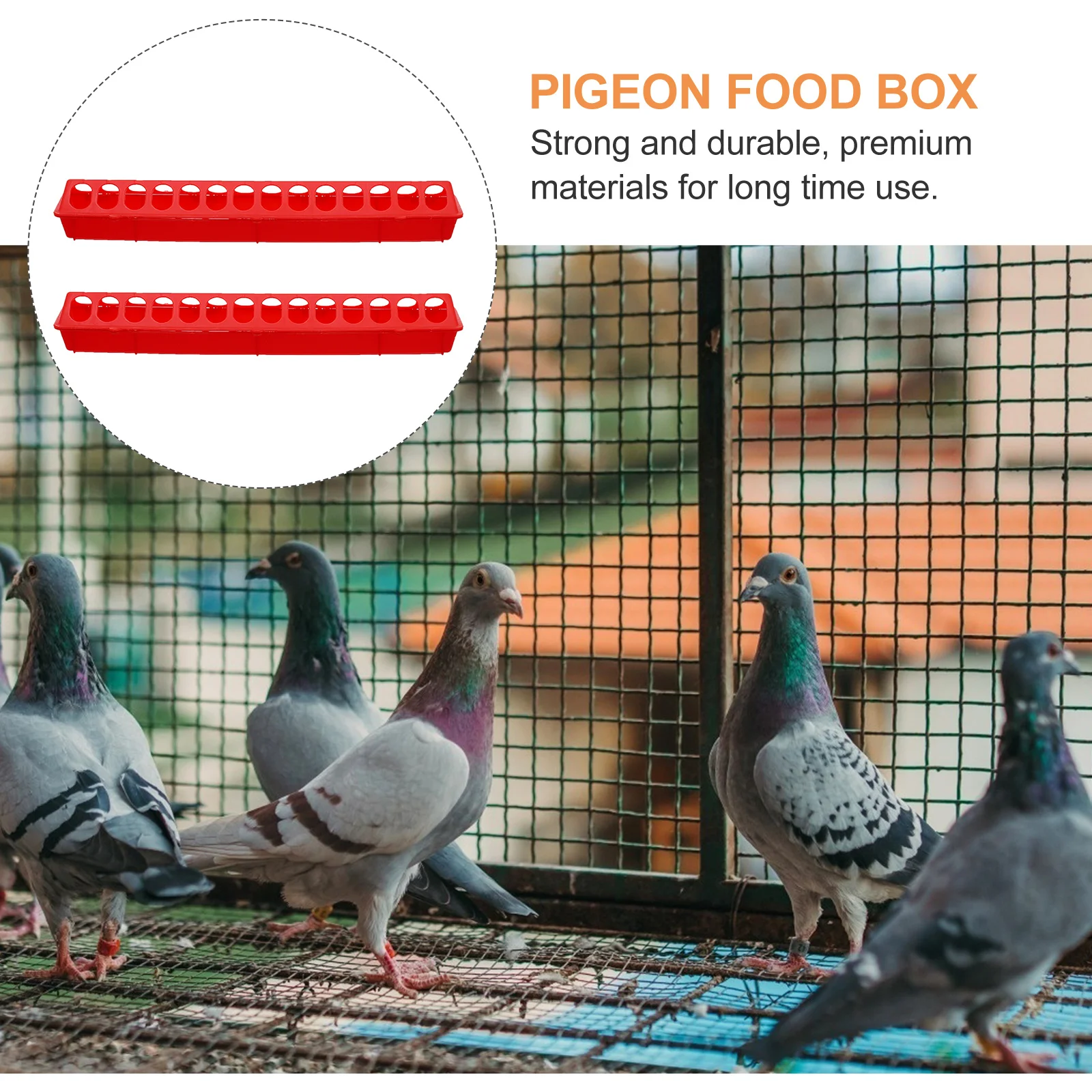 

2pcs Pigeon Food Boxes Durable Anti-Splash Feeding Troughs For Small Birds Plastic Bird Feeders Cage Accessories Feeding Long