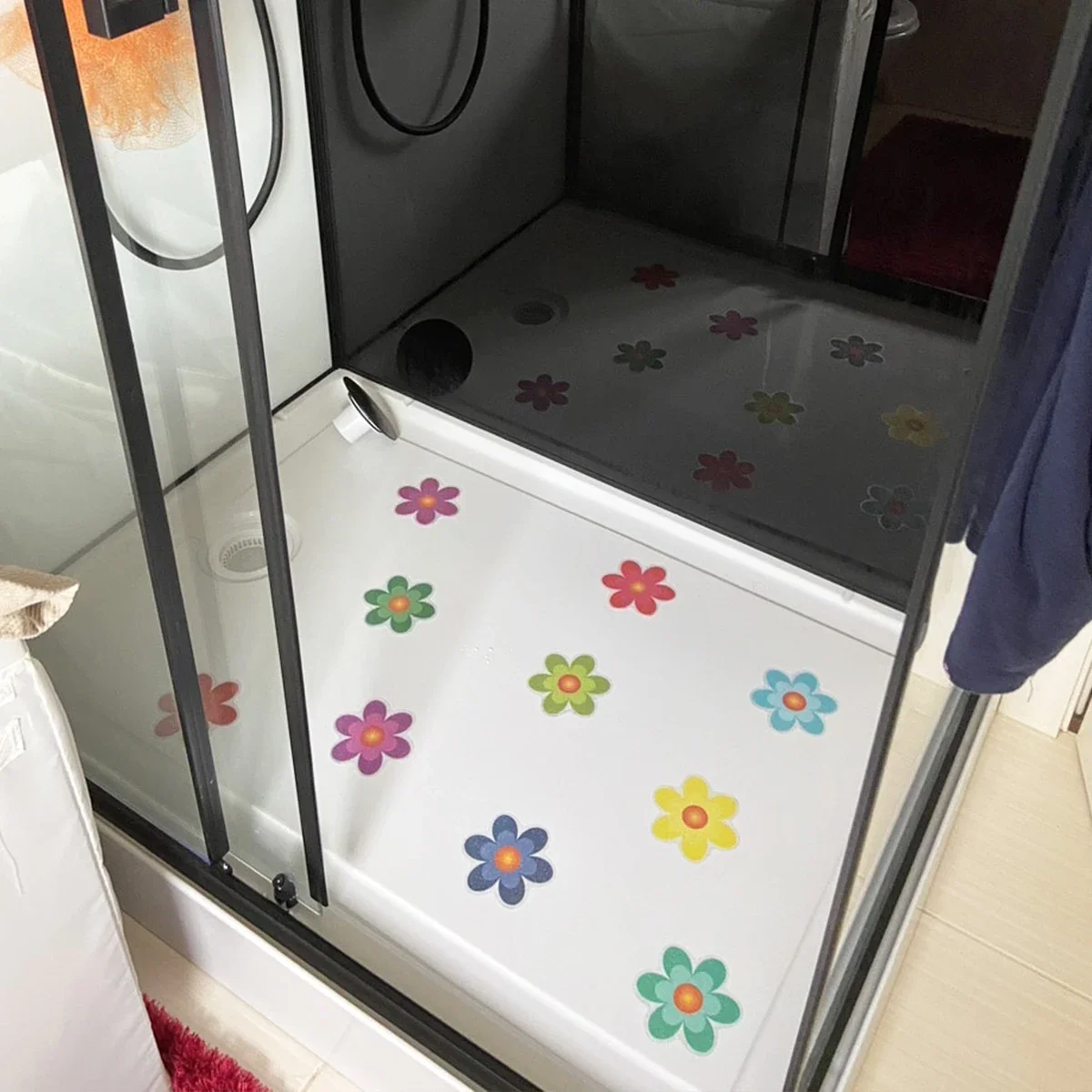 10 pegatinas antideslizantes para el suelo de la ducha, apliques de flores brillantes, pegatinas antideslizantes para bañera